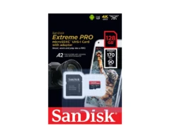SanDisk Extreme Pro SDXC UHS-I U3 A2 V30 128GB + Adapter - DronePoint Canada